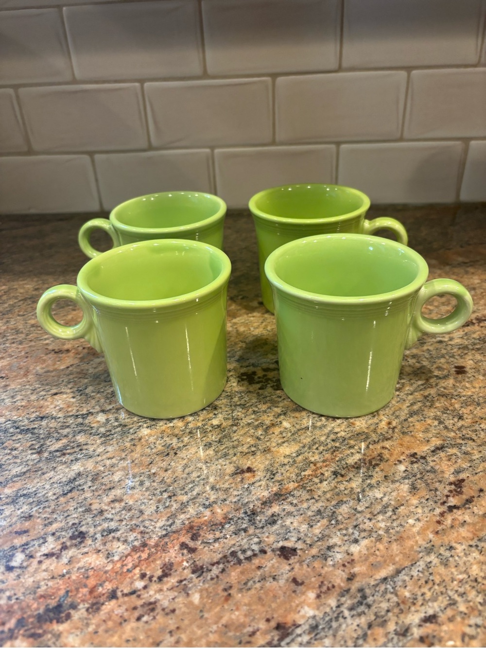 Fiesta Homer Laughlin Mugs Cups Set of 4 O ring Lemongrass NEW